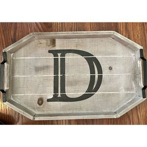 Wooden Initialed Lettering Serving Tray or Home Decor
